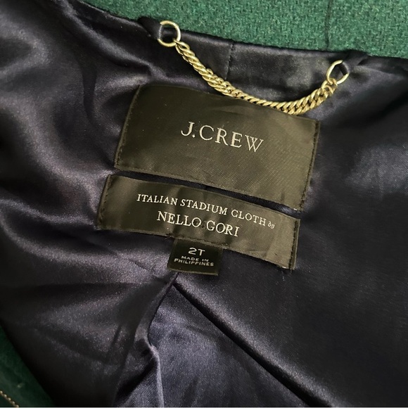 J. Crew Cocoon Coat in Italian Stadium-Cloth Wool Blend Forest Green Sz 2 TALL - Picture 13 of 14
